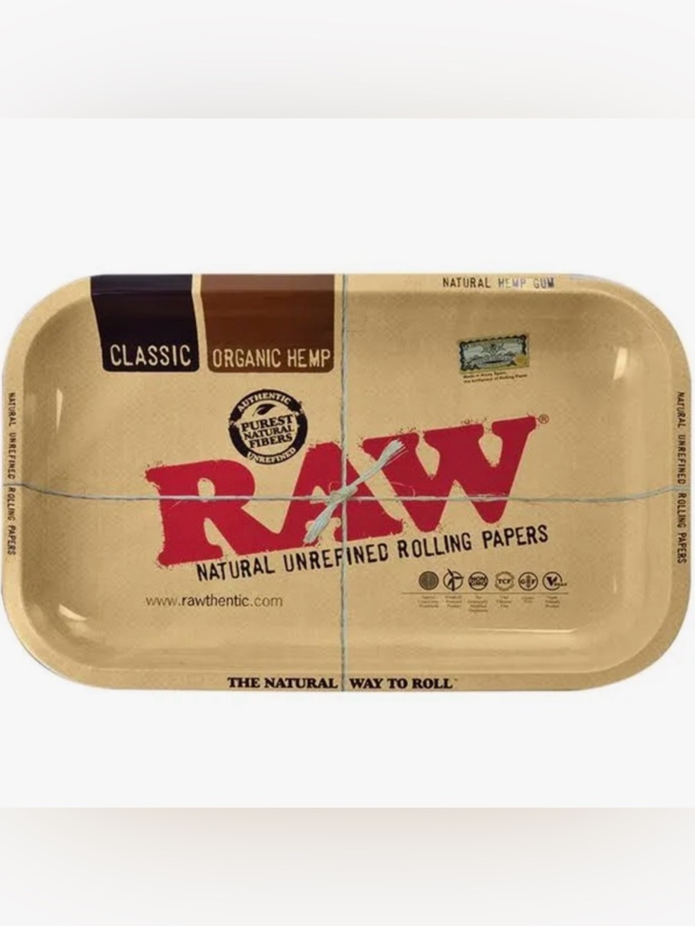 RAW Classic Rolling Tray - Mini: 7.25′′ x 5′′ x 0.6′′